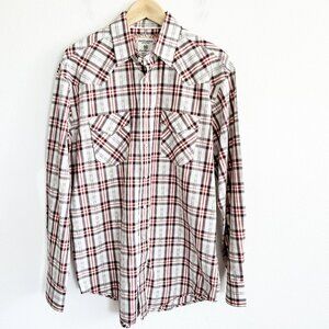 Panhandle Slim Rough Stock Shirt M Plaid Pearl Snap L/S Rodeo Western